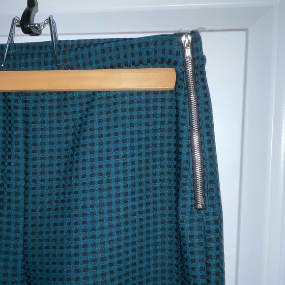 Business casual full length green and black checkered pants - Picture 2 of 2